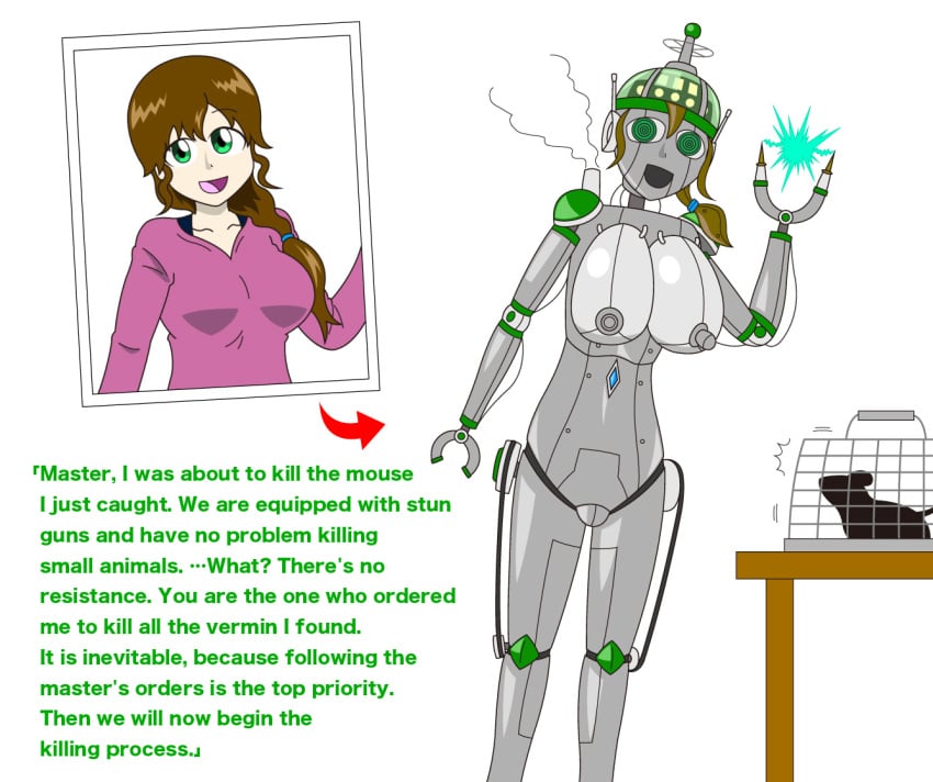 ass before_and_after breasts female identity_death implied_transformation mechanization mental_transformation metal_skin metal_transformation metallic_body mind_control nipple_piercing nipples robot robot_girl robot_humanoid robotization tategishi_(artist) thick_thighs transformation wide_hips