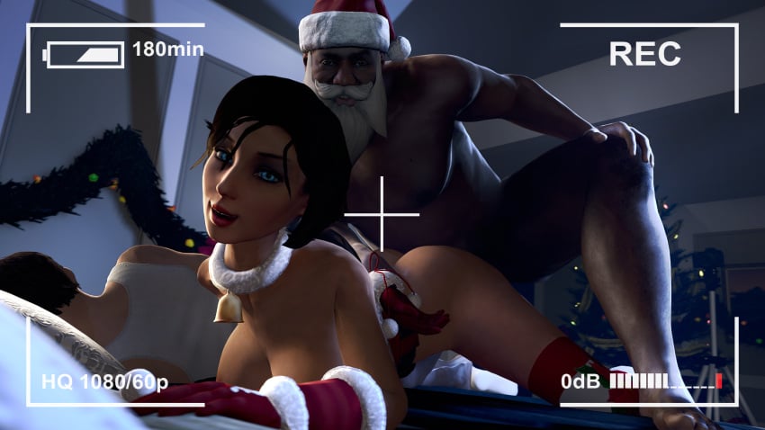 1girls 2018 2boys 3d bioshock bioshock_infinite busty christmas christmas_headwear christmas_lights christmas_outfit christmas_tree cuckold elizabeth_comstock female female_focus hbnoob hourglass_figure male nude nude_female nudity santa_claus sex tagme wide_hips