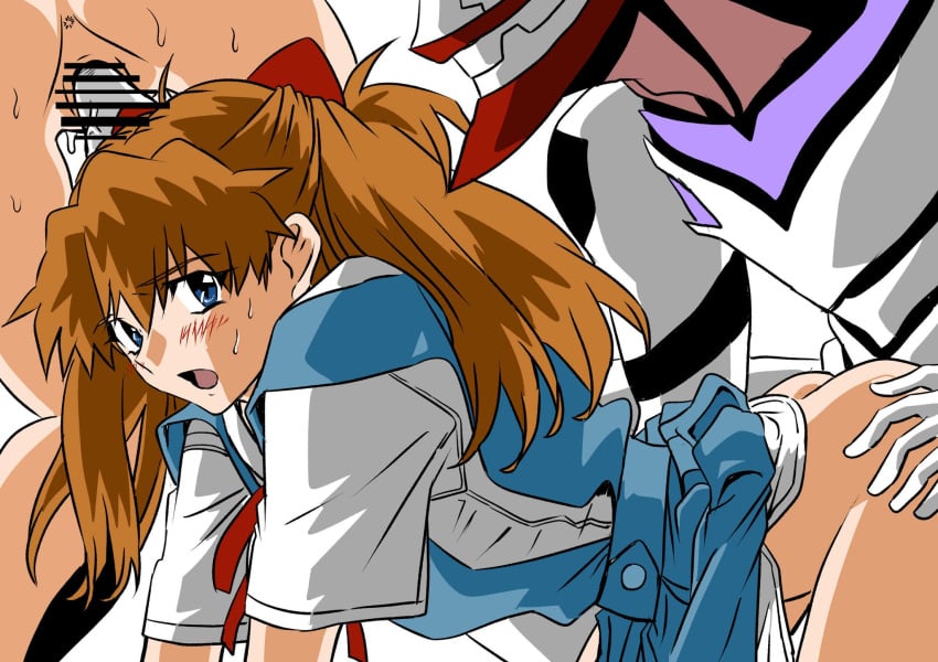 1girls 5rjgl0hk3535597 asuka_langley_sohryu blue_eyes blush breasts censor_bar clothing doggy_style duo female from_behind_position hair hi_res human light-skinned_female light_skin long_hair male male/female mammal mass_production_eva monster neon_genesis_evangelion open_mouth orange_hair red_ribbon school_uniform sex smile the_end_of_evangelion tokyo-3_middle_school_uniform uniform yuutaku1618