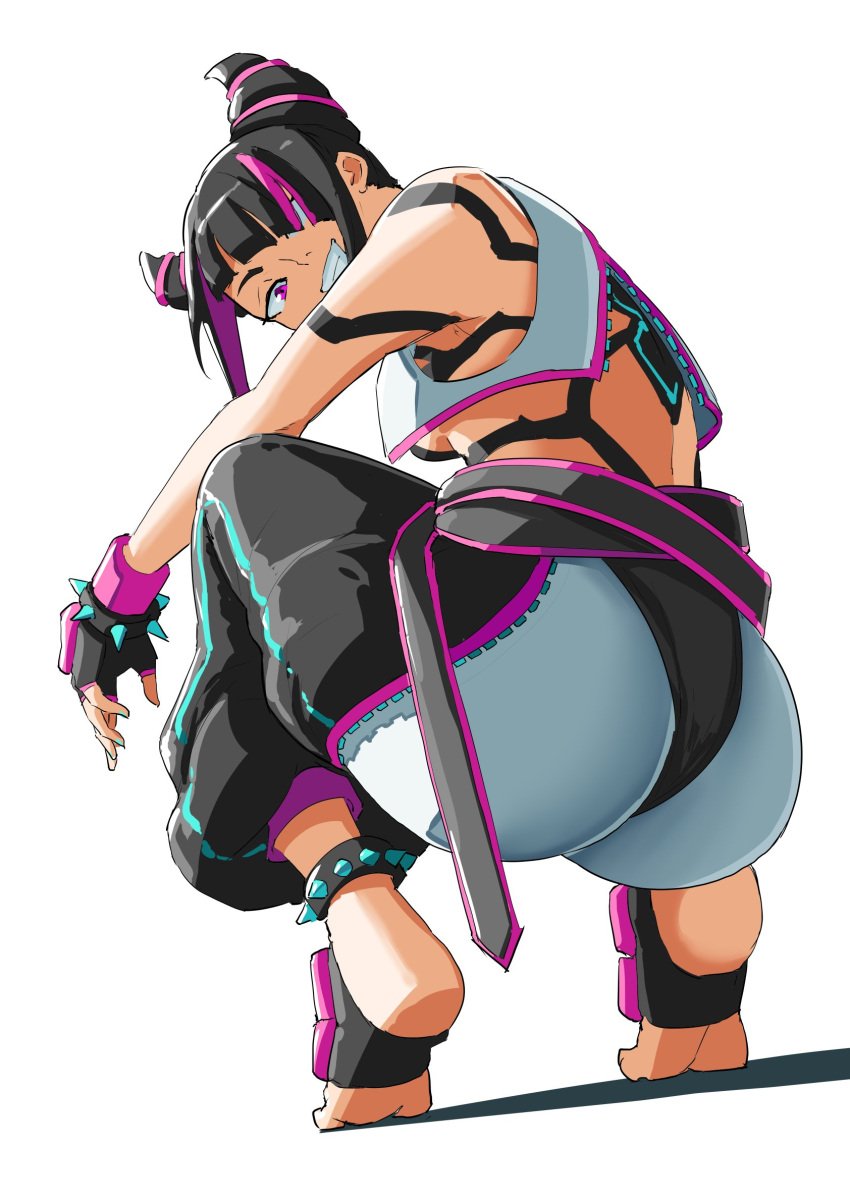 1girls 2024 adult adult_female asian asian_female ass ass_focus automatic_giraffe black_hair butt_focus clothed clothing dat_ass feet female female_fighter female_only fighter hair_over_one_eye huge_ass human human_female human_only juri_han korean korean_female large_ass looking_at_viewer multicolored_hair no_sex paag purple_eyes purple_hair realistic_proportions round_ass simple_background soles soles_with_toes_folded solo solo_female squatting street_fighter tattoo tattoos underboob white_background young_woman