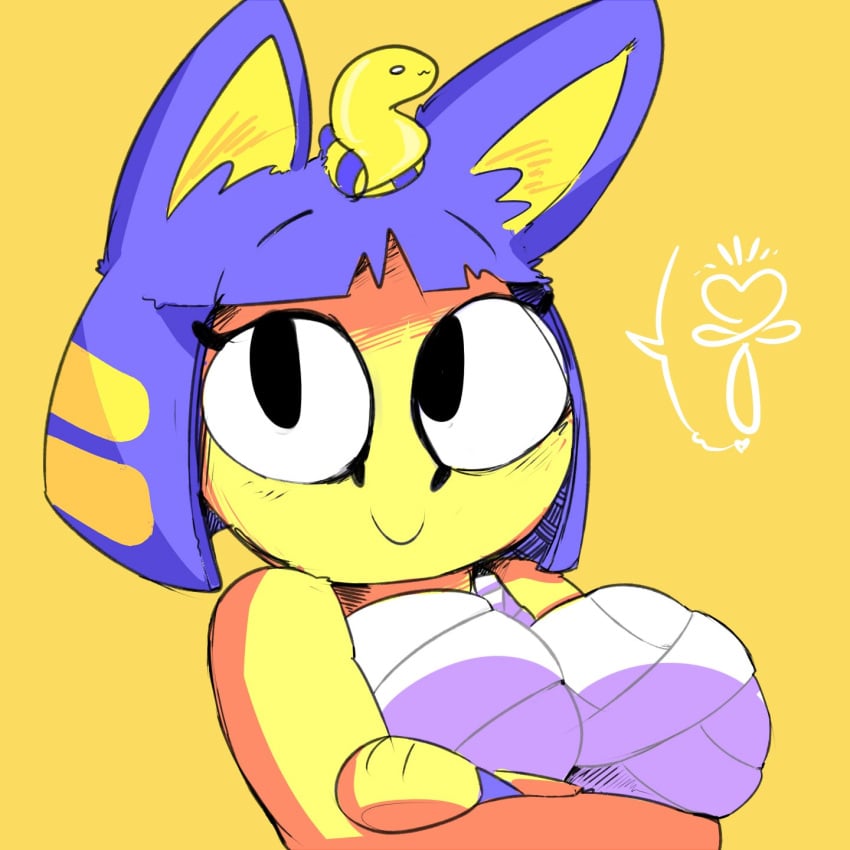 1girls animal_crossing ankha big_breasts cat elchilenito female female_only fur nintendo tagme video_games