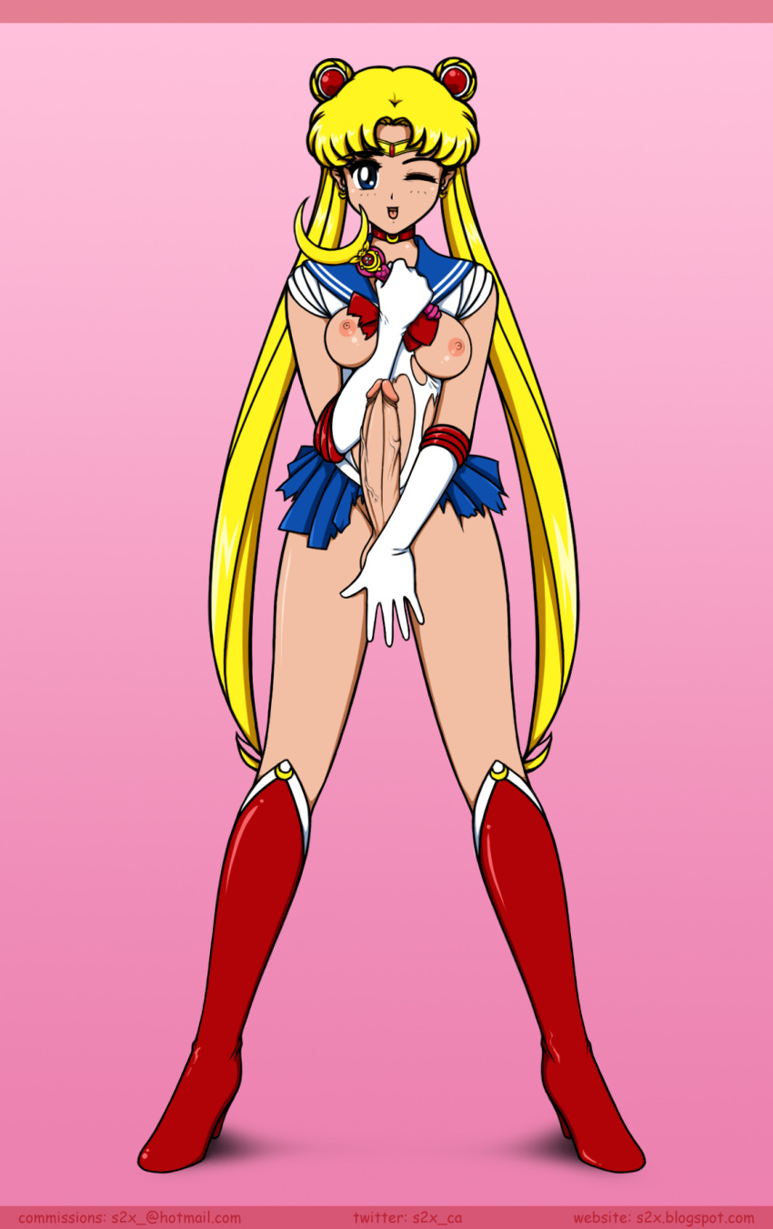 1futa balls big_penis bishoujo_senshi_sailor_moon blonde_hair blue_eyes breasts clothed clothing erect_penis erection full_body futa_only futanari high_heel_boots high_heels human intersex large_hair large_penis light-skinned_futanari light_skin long_hair mostly_nude nipples pale-skinned_futanari pale_skin penis s2x sailor_moon scrotum skirt small_breasts solo solo_futa standing testicles torn_clothes twintails uncensored usagi_tsukino veiny_penis