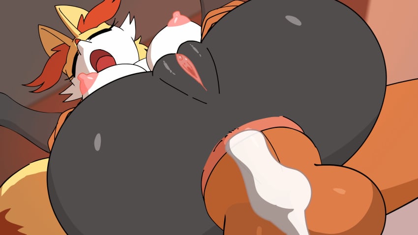 1boy 1girls big_ass big_butt big_penis braixen cum cum_in_ass cum_inside nude nude_male penis penis_in_ass pokemon tagme zaviel