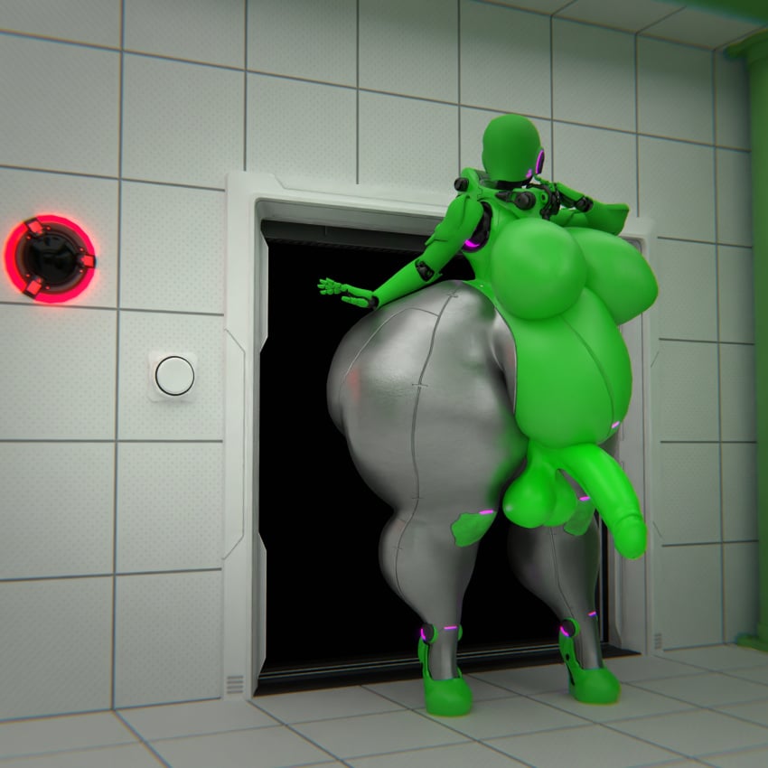 3d big_ass big_breasts big_penis bottom_heavy breasts bubble_butt futanari gigantic_breasts green_outsider_(qzk_forte) haydee huge_ass huge_cock overweight penis qzk_forte solo thick_thighs wide_hips