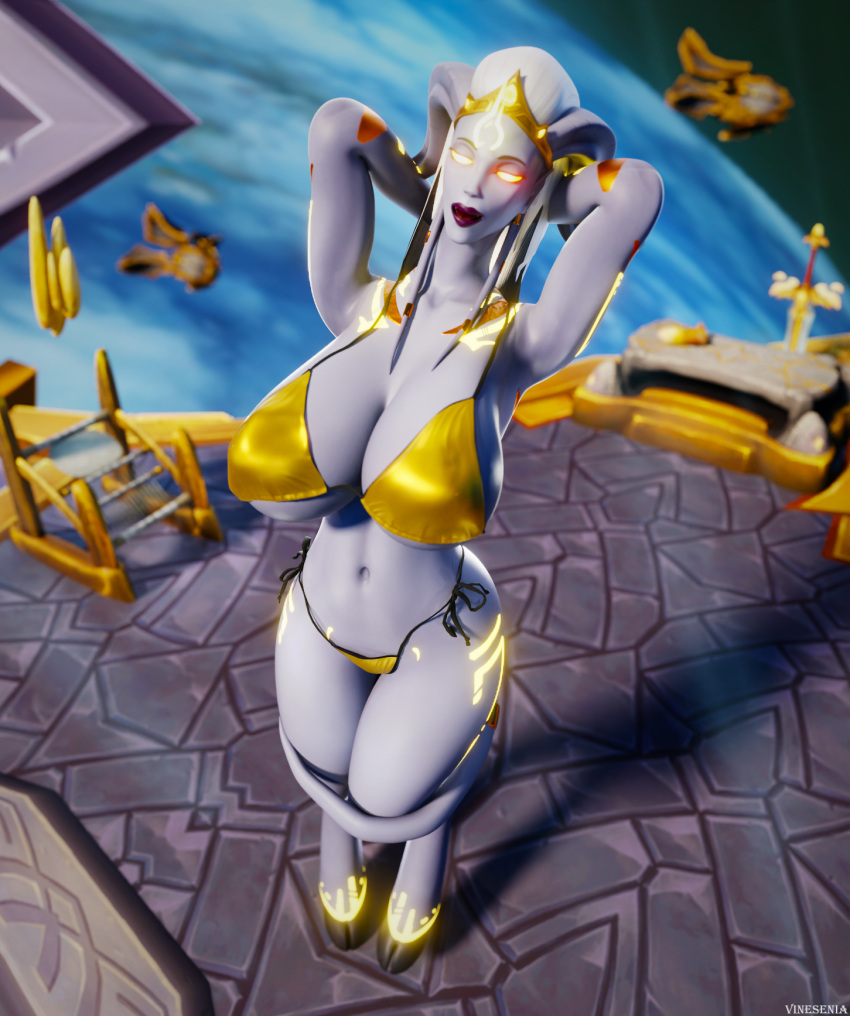 1girls 3d 3d_(artwork) abs ass big_ass big_breasts big_butt bikini bimbo bimbo_body bimbo_lips blizzard_entertainment breasts breasts_bigger_than_head bubble_butt busty curvaceous curves curvy curvy_body curvy_female curvy_figure curvy_hips draenei female female_focus female_only glowing_eyes gold_bikini gold_jewelry golden_eyes hooves horns horny horny_female in_space jewelry lightforged_draenei lightforged_draenei_female looking_at_another looking_at_partner looking_at_viewer looking_pleasured massive_breasts milf mommy mommy_kink naughty oc original_character pierced_nipples piercings posing posing_for_the_viewer raffle_prize ready_to_fuck red_lipstick seducing seduction seductive seductive_eyes seductive_gaze seductive_look seductive_mouth seductive_pose seductive_smile sensual smirk spaceship spaceship_interior taller_girl tendrils thick_legs thick_lips thick_thighs thighs vinesenia warcraft white_hair white_skin world_of_warcraft wow xeraaya