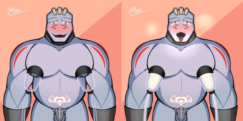 balls belly belly_inflation big_breasts big_nipples blush bodily_fluids breast_milking breasts chastity_cage chastity_device digital_drawing_(artwork) digital_media_(artwork) generation_1_pokemon genitals hi_res humanoid inflation lactating looking_pleasured machine machoke male male_lactation male_only milk milking_machine mind_break mind_control mpreg muscular muscular_male nintendo nipples nude open_mouth pecs penis pokemon pokemon_(species) pokemon_only pregnant pregnant_male pubic_tattoo simple_background slave solo solo_focus stomach_bulge torito_moo