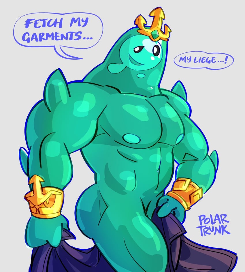 1boy 2024 ass big_muscles blue_body blue_butt blue_nipples butt dialogue english_text epic_games fortnite goo_creature goo_humanoid humanoid male male_only muscular muscular_humanoid muscular_male nipples open_mouth open_smile pecs polartrunk poseidon_(fortnite) rippley smile solo standing text