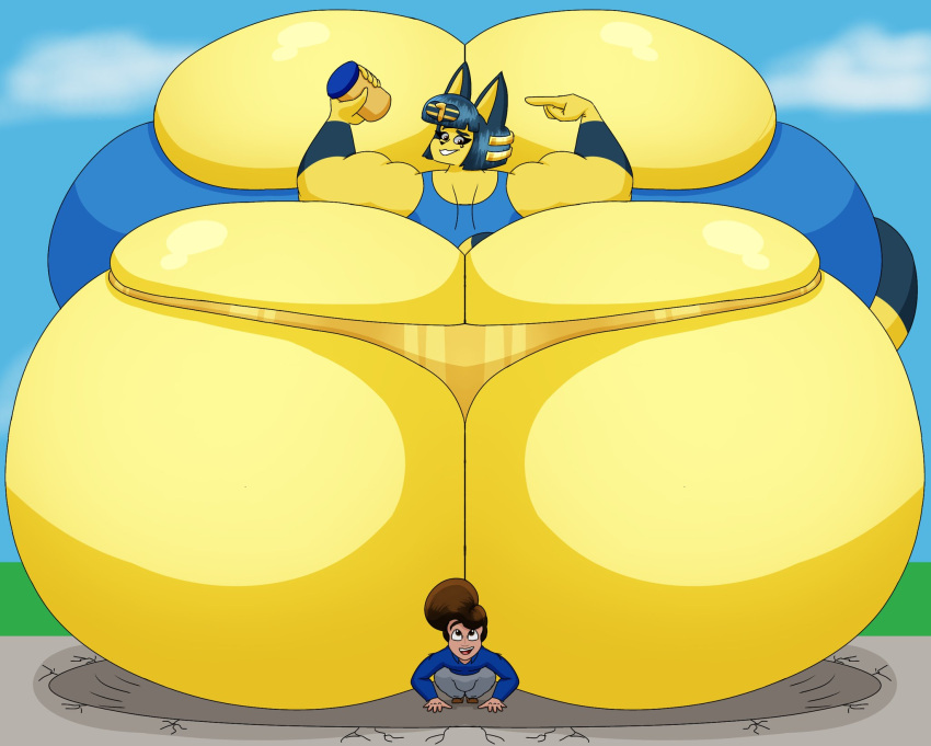 ankha_thompson_(user3345) big_ass big_breasts breasts bubble_butt fat huge_ass justin_(user3345) thick_thighs user3345 wide_hips