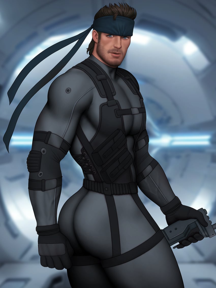 ass biceps big_ass big_butt butt caucasian caucasian_male clothed drawnpr0n fortnite headband huge_ass huge_butt male male_only metal_gear_solid metal_gear_solid_2 muscles muscular muscular_male pecs solid_snake solid_snake_(fortnite) thick_thighs