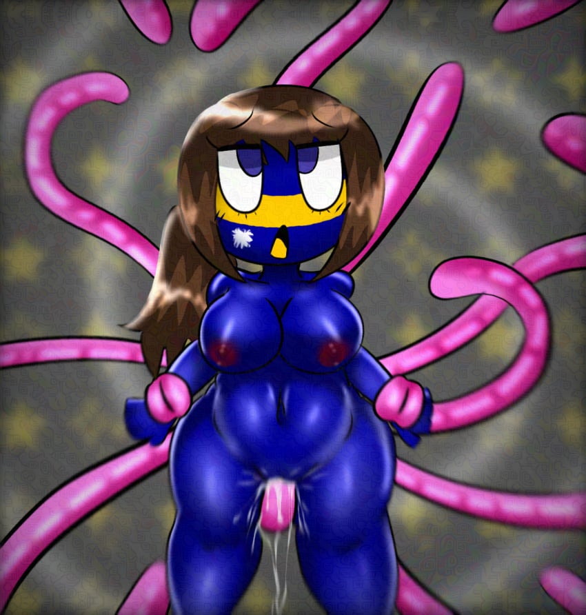 1girls 2004 ahe_gao blue_eyes chubby chubby_female countryhumans countryhumans_girl dark_brown_hair dark_hair dark_nipples gummy_worms kuro_musashi mysterious nauru_(countryhumans) tentacle tentacle_grab tentacle_in_pussy tentacle_monster tentacle_penetration unknown_creature vignette