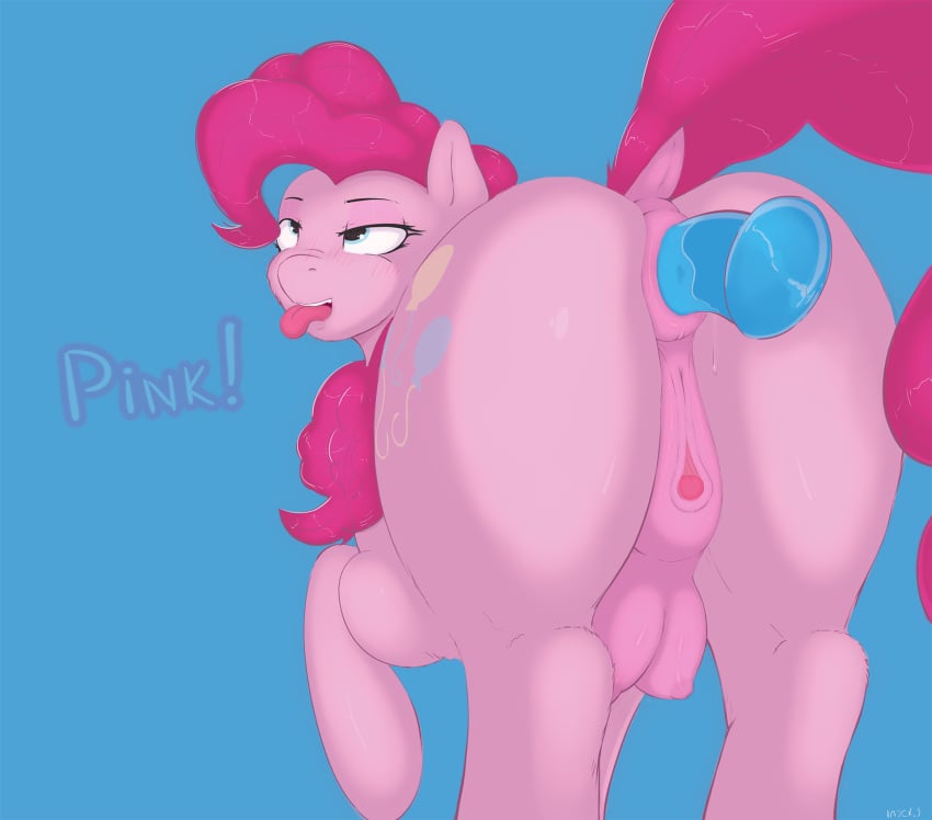 1girls anal anal_sex animal_genitalia anus ass blue_eyes crotch_breasts crotchboobs cutie_mark digital_media_(artwork) dildo dildo_in_ass dildo_insertion earth_pony equid equine female female/female female_only feral friendship_is_magic genitals hasbro hi_res horse index_3 mammal my_little_pony naked nipples nude object_in_ass penetration pink_body pink_hair pinkie_pie_(mlp) pony pussy sex_toy sex_toy_in_ass sex_toy_insertion simple_background solo tail text tongue vaginal_penetration