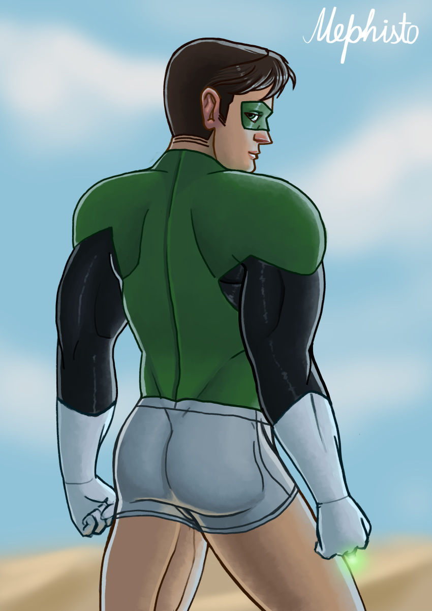 ass bubble_butt dc dc_comics gay green_lantern green_lantern_corps justice_league mephisto mephisto(artist) muscles panties pants superhero