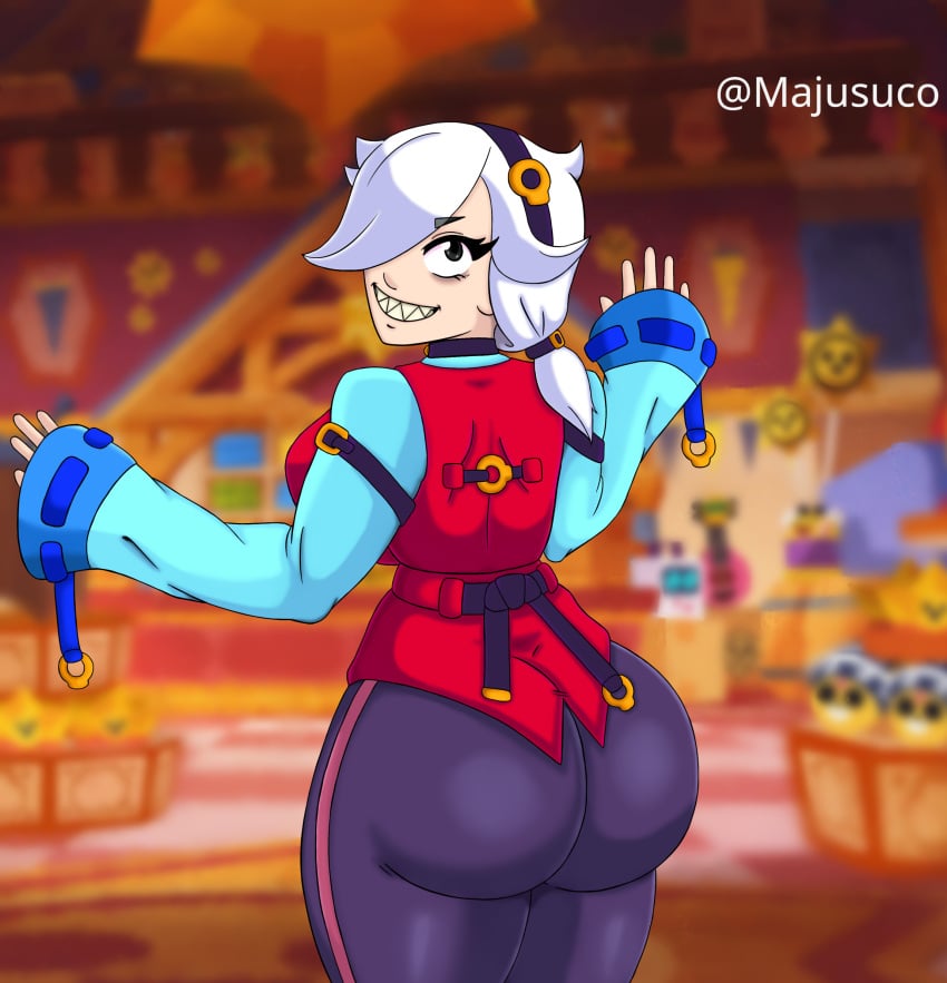 1girls ass big_ass brawl_stars colette_(brawl_stars) female majusuco white_hair