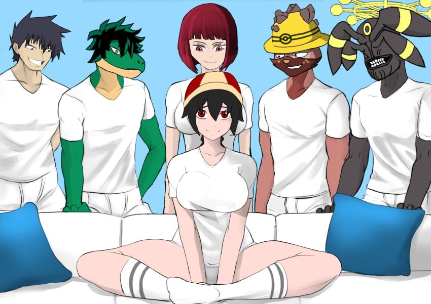 arima_kana beelceteam beelceverse beelceverse_knights big_breasts busty capuccino inminent_sex jackreaper laulau mahoraga_(beelceverse) mierdon_(beelceverse) multiple_boys odia_perder oshi_no_ko parody_porn pokemon rex_cristo rexnex thick_thighs