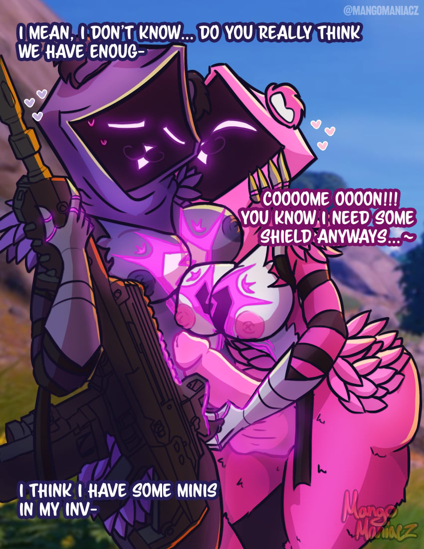 anthro armored_gloves bear begging big big_breasts comic comic_page dominant_female feathers fingering fingering_partner fingering_pussy fortnite fortnite:_battle_royale freakynite_(comic) furry futa_on_female futadom futanari glowing_eyes glowing_genitalia glowing_penis grope grope_breast gun hard_on heart hood_up horny_female horny_futa mangomaniacz nervous nervous_smile nervous_sweat outside pink_cock pink_fur pink_nipples purple_fur purple_nipples raven_team_leader raven_team_leader_(fortnite) selfcest shy squeezing_breast submissive_female sweat sweating text text_box text_bubble thick_ass thick_penis thick_thighs yuri