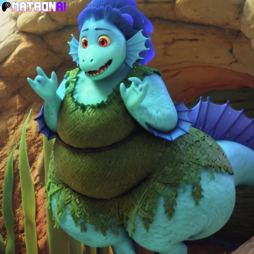 2020s 2024 4k ai_generated bbw chubby daniela_paguro disney fat fat_woman female highres luca_(pixar_film) matronai_(artist) mature mature_female milf overweight patreon pixar stable_diffusion