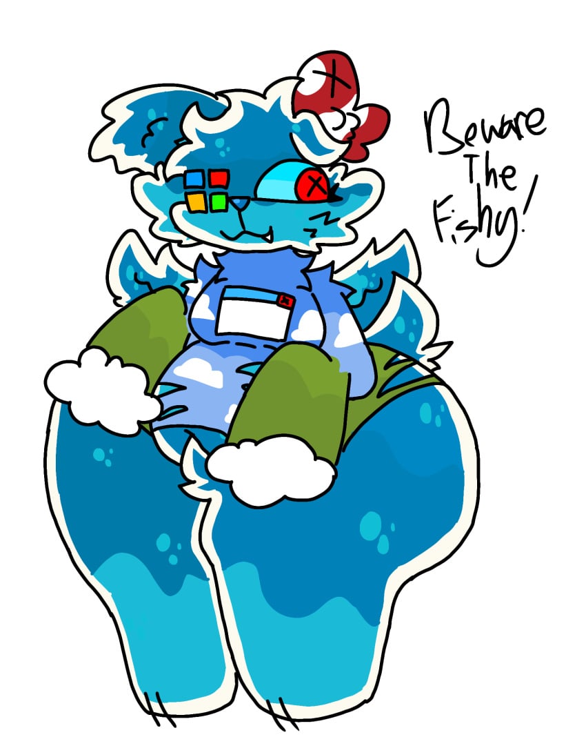 bbw blue_fur chubby_female fat female first_porn_of_character first_post_of_artist fish fishy_(venillaiz17) furry furry_only hybrid oc original_character questionable_consent short_tail sweater venillaiz17 windows_xp wings