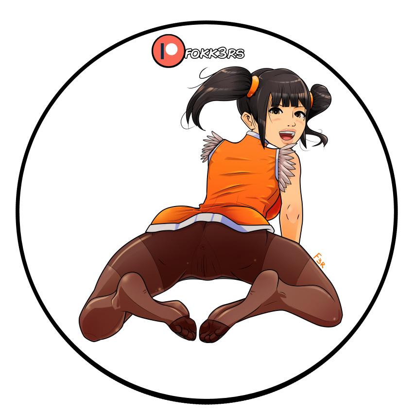 1girls asian breasts chinese_clothes ed-fokk3r feet female fokk3rs ling_xiaoyu pantyhose soles teasing tekken tekken_7 tights twintails