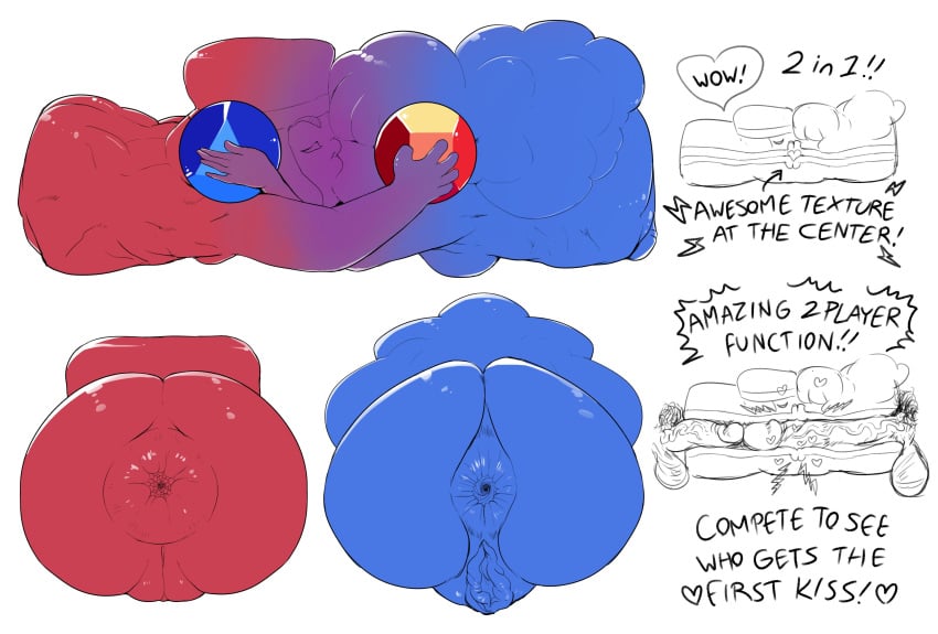 anus design diagram disembodied_penis english_text fleshlight glenngarth multiple_penises onahole penis puffy_anus ruby_(steven_universe) sapphire_(steven_universe) sex_toy steven_universe touching_penis