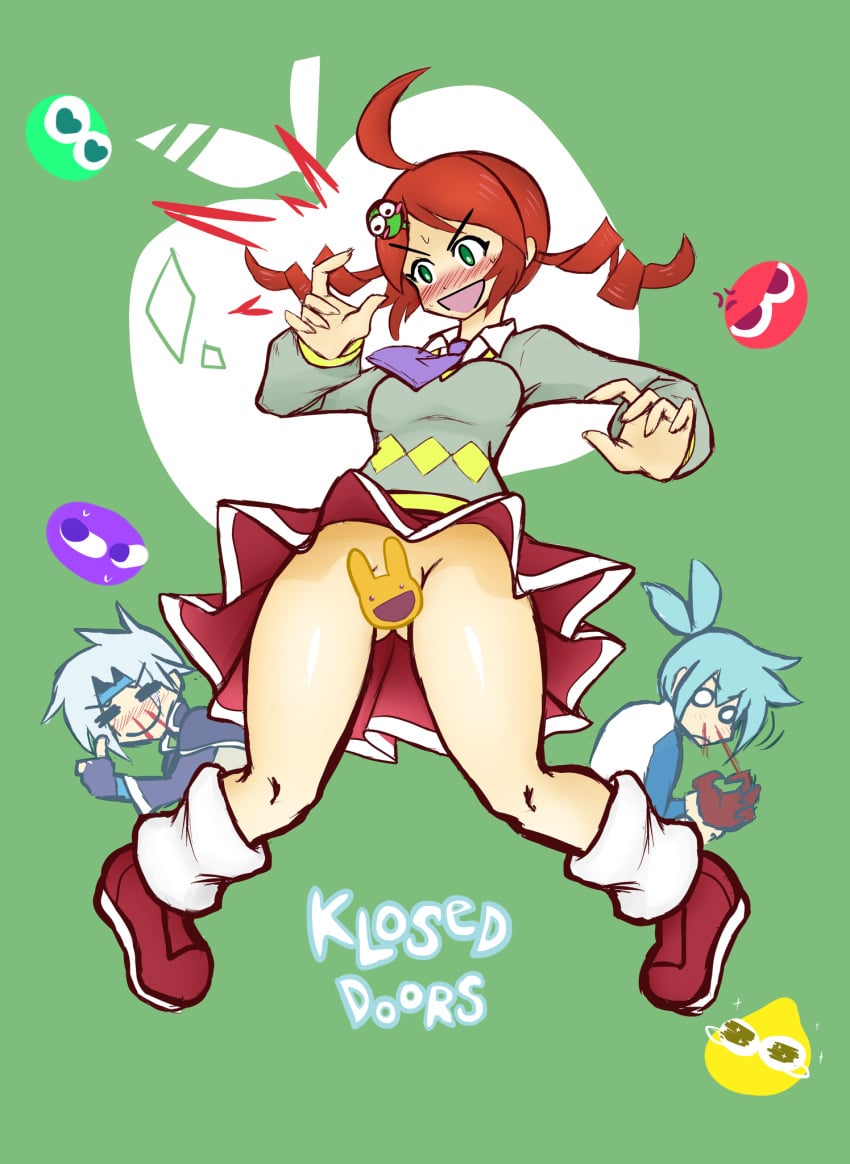 andou_ringo blue_puyo carbuncle_(puyo_puyo) censored green_puyo kloseddoors purple_puyo puyo_(puyopuyo) puyo_puyo puyo_puyo_7 puyo_puyo_fever puyo_puyo_tetris puyo_puyo_tetris_2 red_puyo schezo_wegey sega sig_(puyo_puyo) tagme yellow_puyo