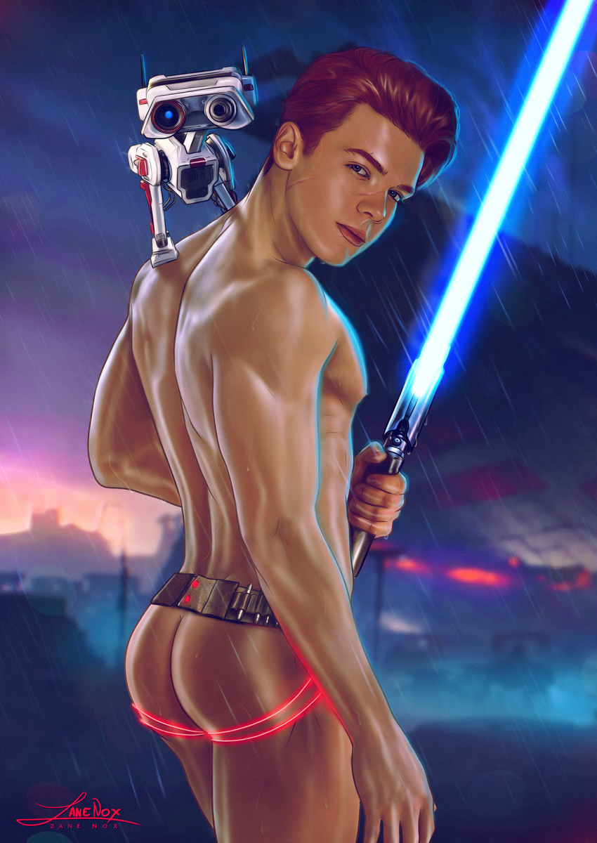 1boy ass cal_kestis gay jedi jedi:_fallen_order lightsaber male male_only outdoors star_wars video_games zane_nox