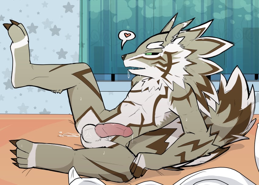 1boy abs absurd_res afterglow anthro bedroom canid canine canis erection genitals hi_res jackal male male_only mammal mousecat nude penis seth_(tokyo_afterschool_summoners) solo solo_male tokyo_afterschool_summoners video_games window