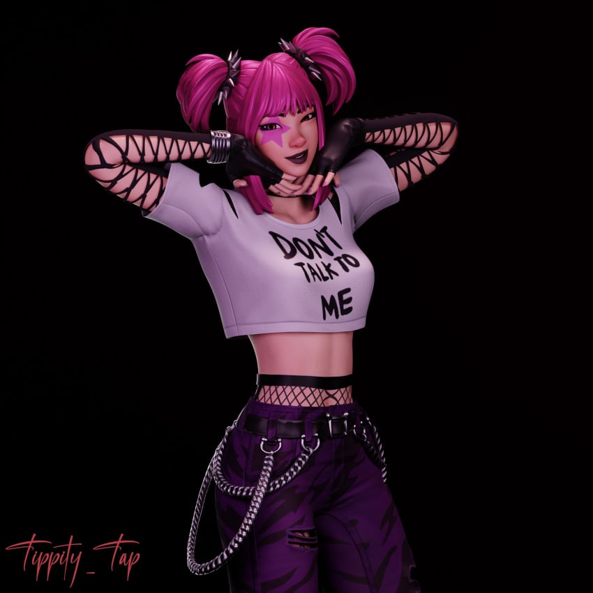 abs animated ass big_ass big_breasts breasts brown_eyes clothing drop_dee_(fortnite) fit_female fortnite fortnite:_battle_royale fully_clothed panties pink_hair slideshow tippity_tap twintails