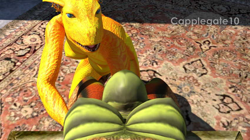 16:9 ambiguous_penetration anthro argonian bedroom_eyes bethesda_softworks capplegate10 citrus_(argonian) deep_fisting duo eye_contact female female/female first_person_view fisting has_no_spine hi_res looking_at_another narrowed_eyes nude oblivion open_mouth penetration scalie seductive smile stomach_bulge the_elder_scrolls tongue video_games widescreen yuri