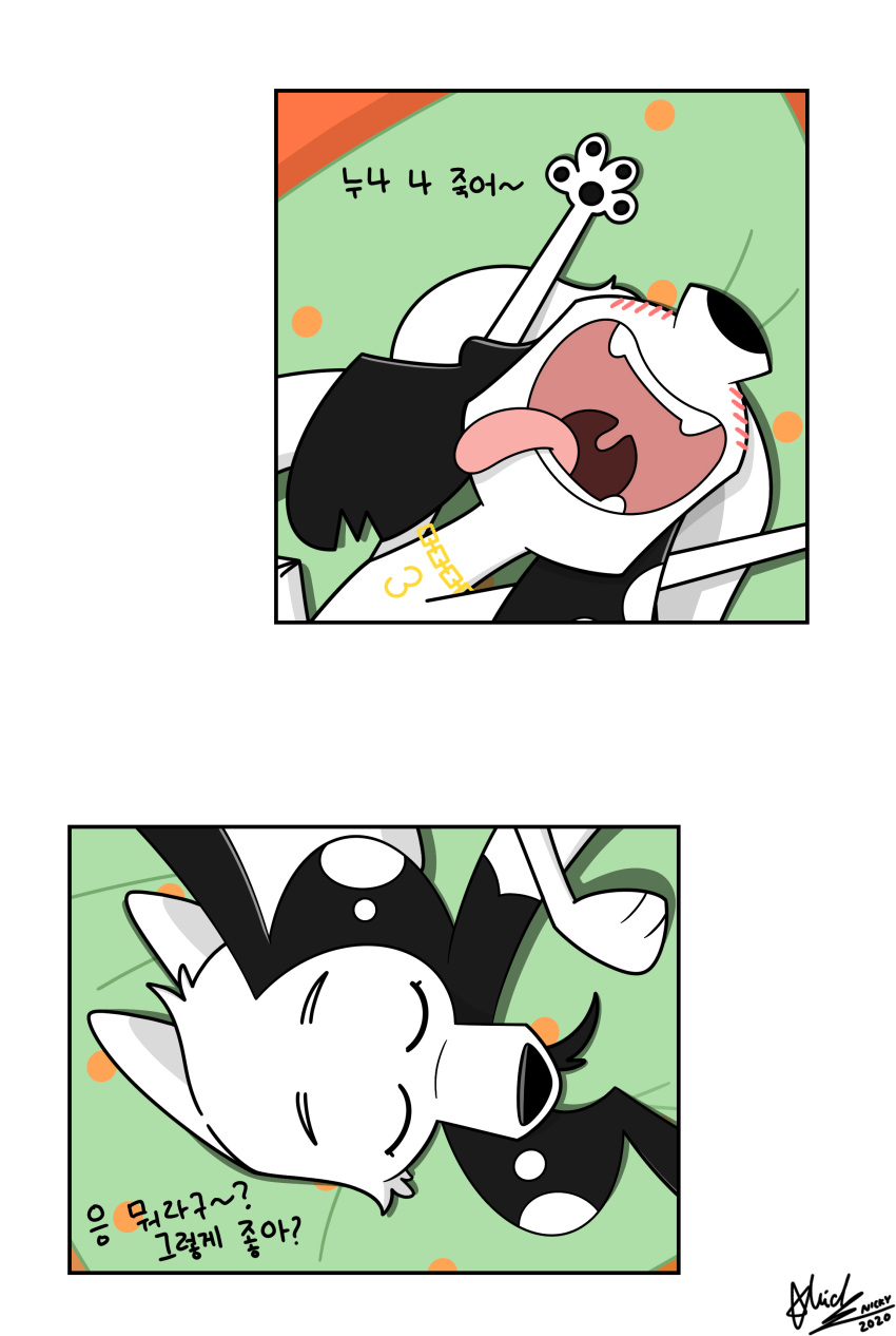 101_dalmatian_street 101_dalmatians anthro blanca_(nicky_illust) blowjob canine comic dimitri dimitri_3_(101_dalmatians) disney domestic_dog fellatio feral nicky_illust orgasm