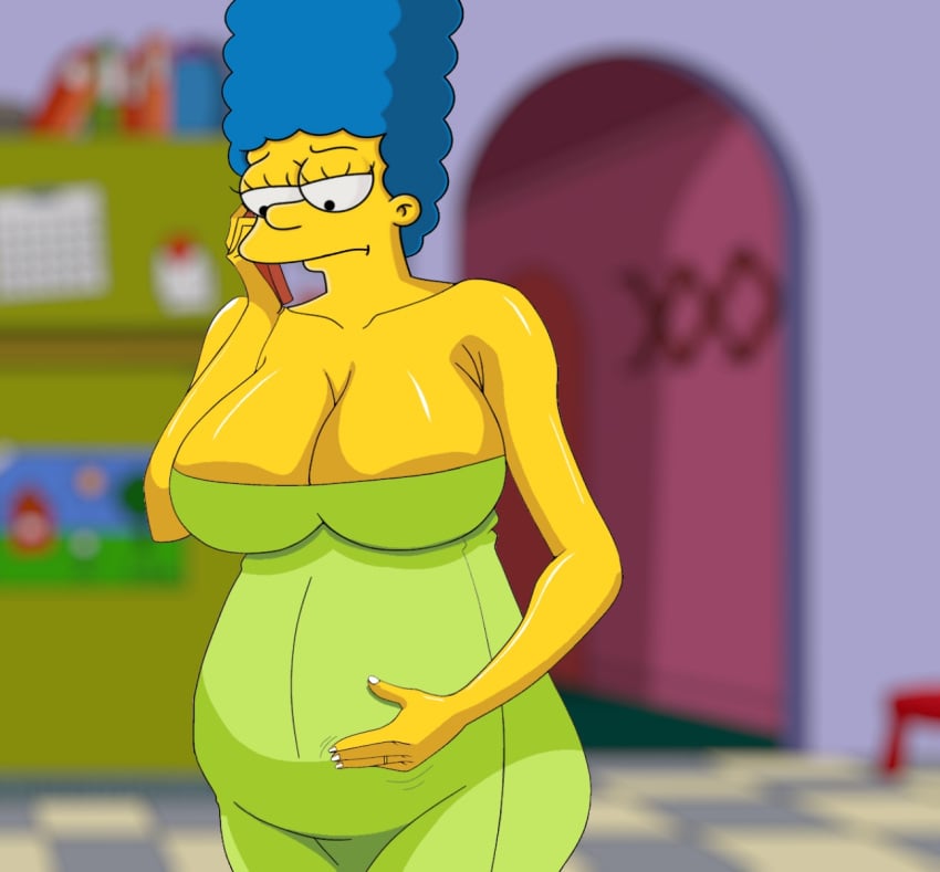 fjm huge_belly marge_simpson pregnant ready_to_pop solo tagme the_simpsons