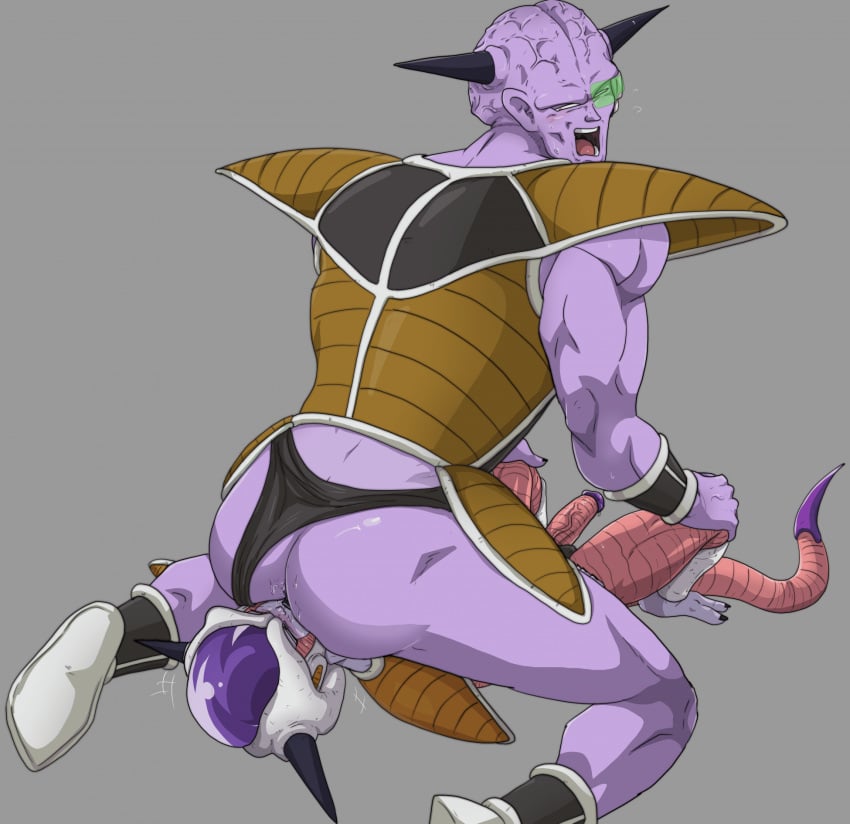 alien anal ass captain_ginyu closed_eyes clothing clothing_aside dragon_ball duo frieza frieza_race gay genitals hi_res lying male male/male on_back open_mouth oral orgasm_face panties panties_aside penis rimming scouter sex sitting teastuff tinted_eyewear underwear underwear_aside