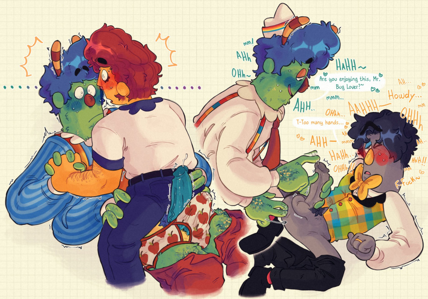 anthro eddie_dear_(welcome_home) frank_frankly_(welcome_home) howdy_pillar_(welcome_home) male_only overstimulation ring tagme welcome_home_(puppet_show) yaoi