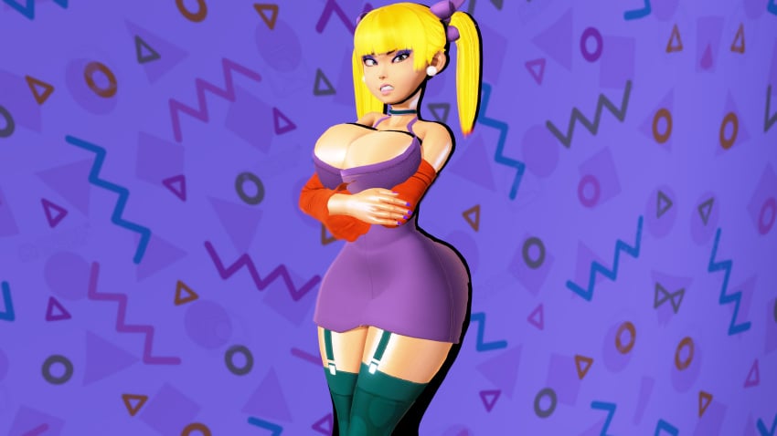 3d aged_up angelica_pickles garter_belt garter_straps huge_breasts prevence scowl thick_thighs wide_hips