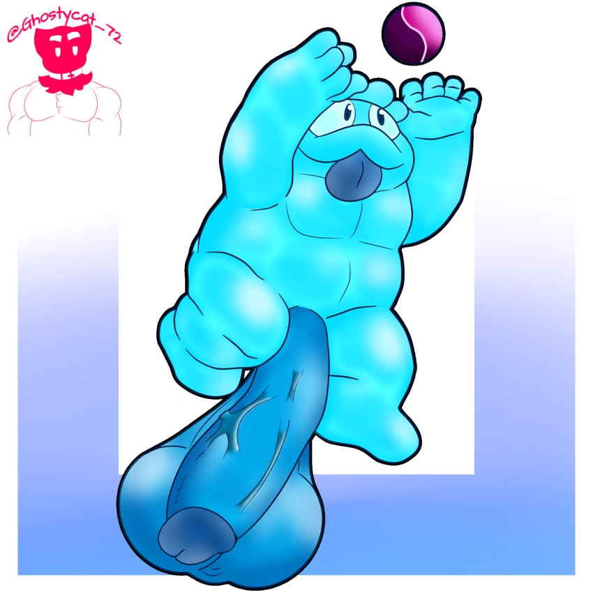 brawl_stars cocokun! cute excited hyper_genitalia male_only slime_monster squeak_(brawl_stars)