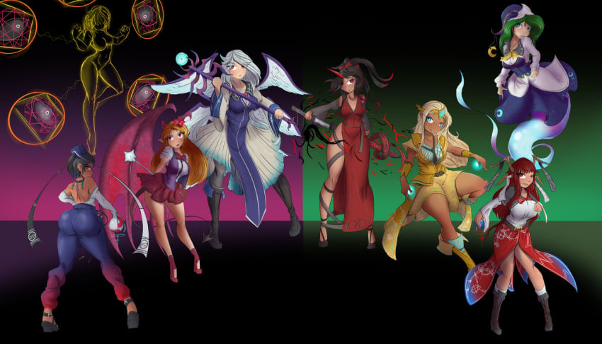 6+girls elis_(touhou) genderswap greenm kikuri kikuri_(touhou) konngara mima mima_(touhou) multiple_girls sariel_(touhou) singyoku singyoku_(female) singyoku_(male) tagme thick touhou touhou_(pc-98) yuugenmagan