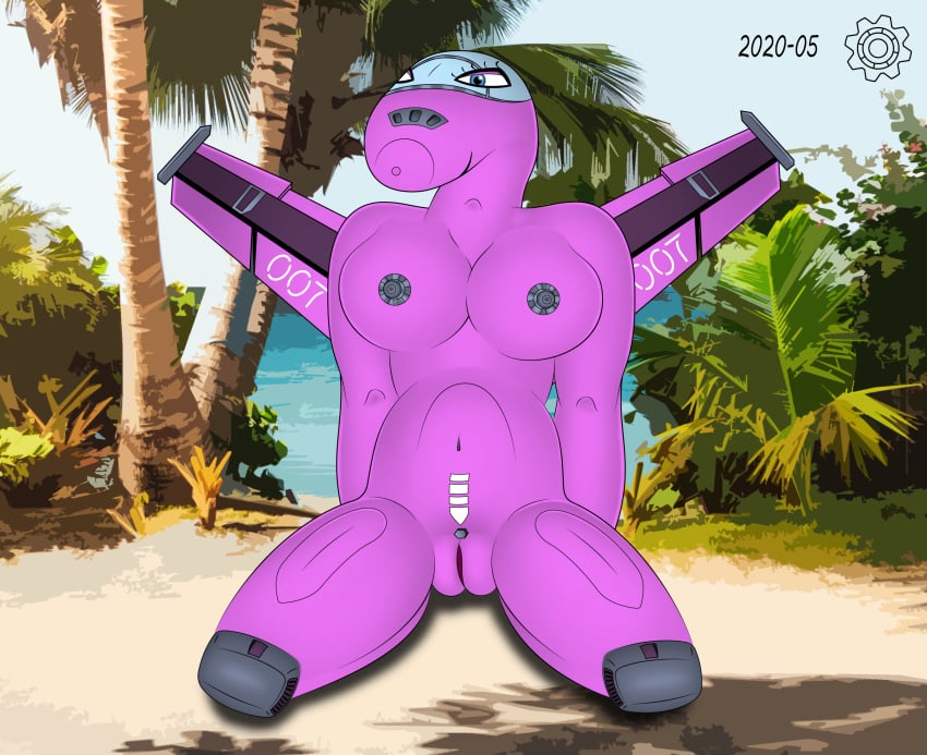 1girls 2020 aircraft aircraft_humanoid anthro beach big_breasts boeing boeing_f/a-18e/f breasts clitoris detailed digital_media_(artwork) female female_only genitals happy hi_res humanoid kneeling living_aircraft living_machine living_vehicle machine nipples nude presenting pussy seaside sky smile solo spread_legs spreading the-cog vehicle