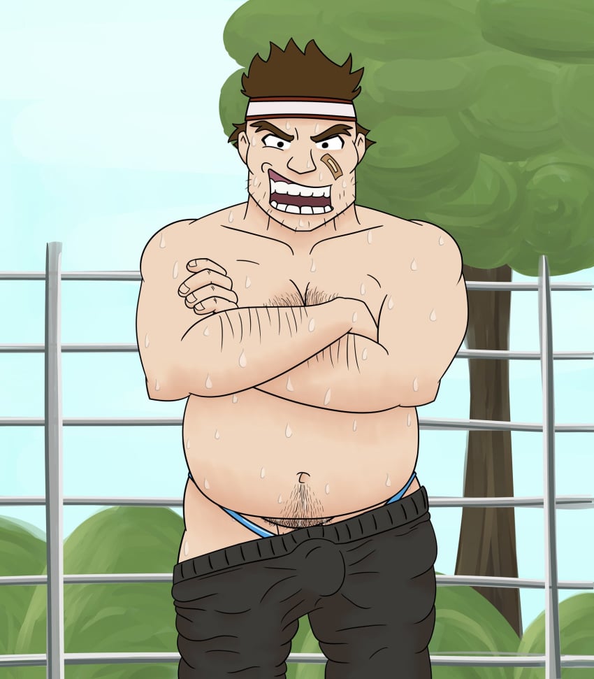 brown_eyes brown_hair code_lyoko jim_morales male_only overweight shirt_removed