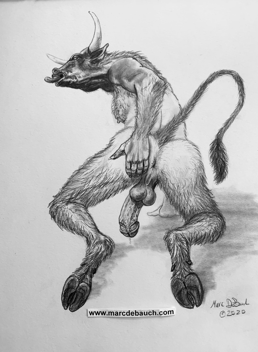 1male 2020 anthro anus ass balls ballsack body_hair bovine bovine_tail butt erect_penis foreskin furry hairy hooves horns humanoid intact kneeling male male_nipples male_only marc_debauch masculine mature_male minotaur monochrome muscular_male nude_male pecs penis presenting retracted_foreskin scrotum solo spread_anus spread_ass spread_legs tail testicles tongue tongue_out uncut veiny_penis