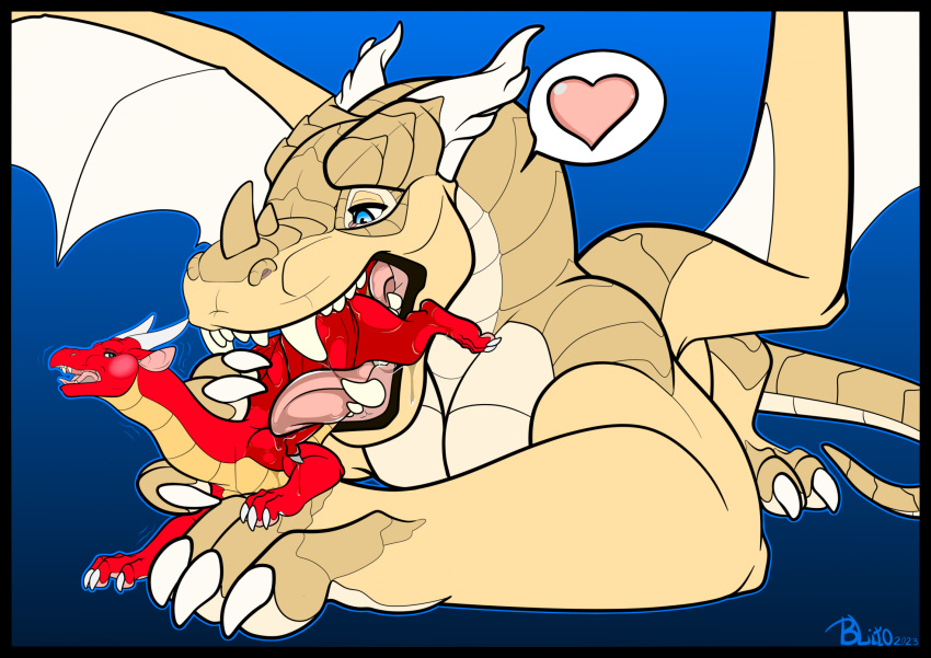 ashtalon blush darius diablito_(artist) dragon drooling_tongue duo feral feral_pred feral_prey happy heart hi_res larger_male larger_pred licking looking_pleasured male male/male oral size_difference smaller_male smaller_prey tongue tongue_out vore wet winged_dragon wingless_dragon