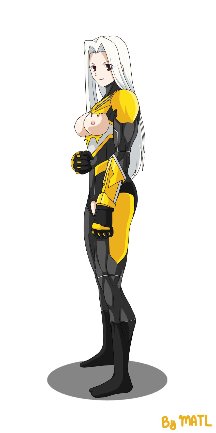 absurd_res alpha_channel cosplay crossover fate/zero fate_(series) female fitness hi_res irisviel_von_einzbern matl mighty_morphin_power_rangers muscular power_rangers power_rangers_unworthy yellow_ranger