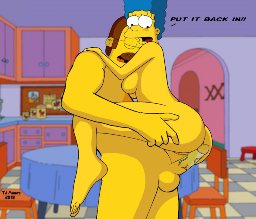 buttjob cowgirl_position english_text fjm marge_simpson ned_flanders nude_female tagme the_simpsons