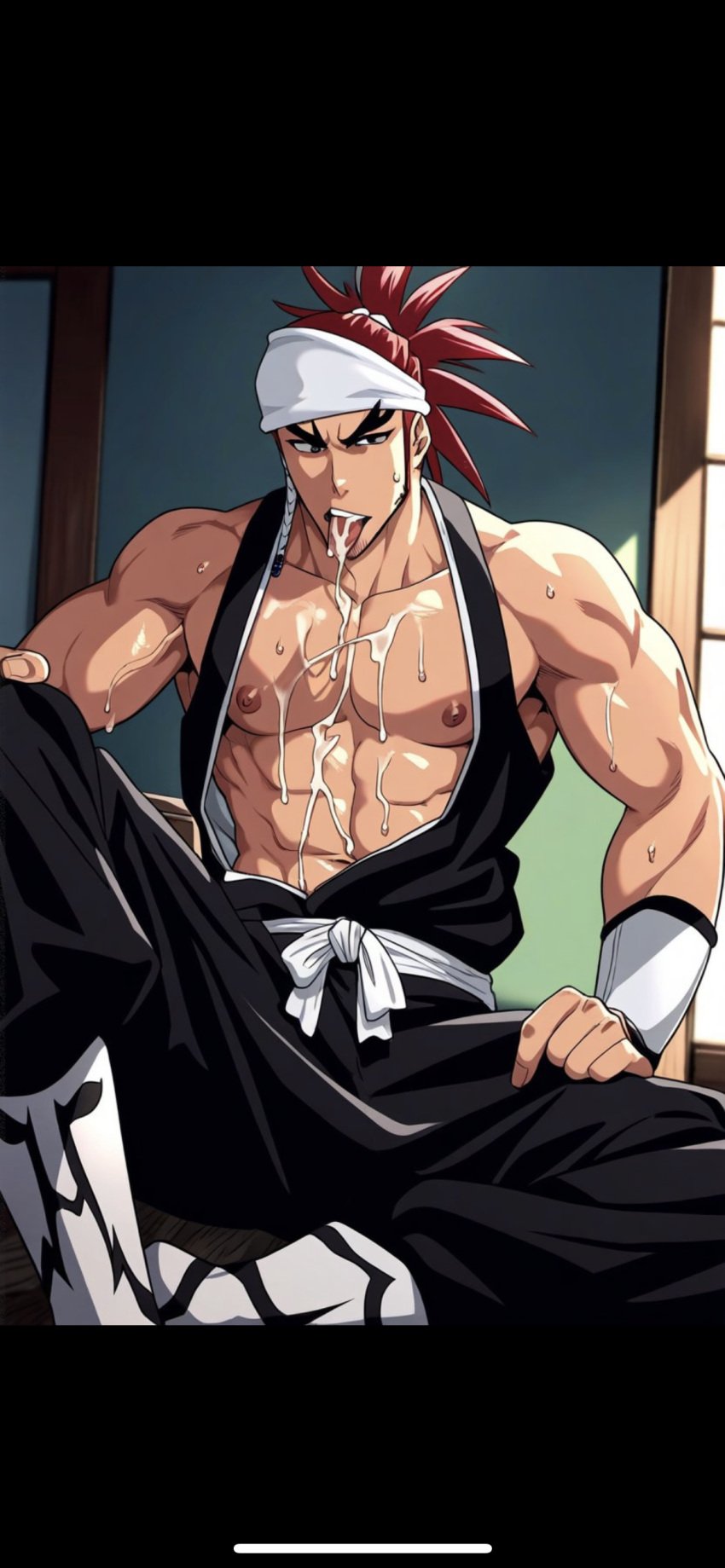 ai_generated bleach bleach:_the_thousand-year_blood_war gay male_only renji_abarai yaoi