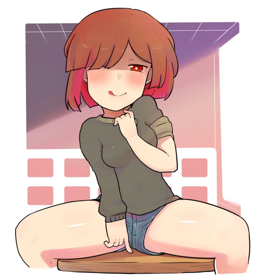 bete_noire betty_noire brown_hair female glitchtale legs red_eyes red_hair short_hair