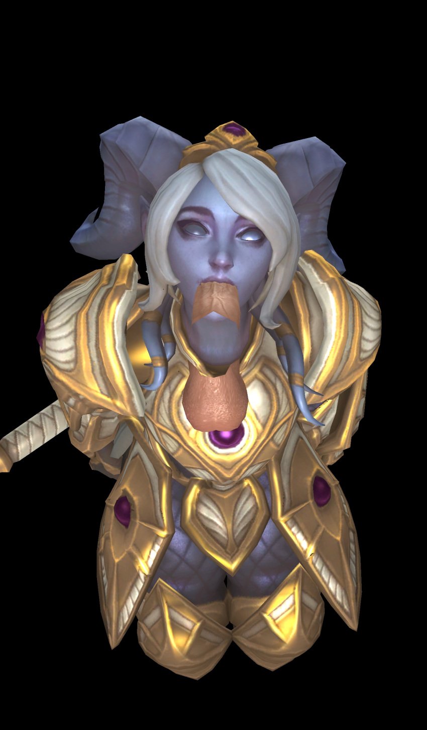 1girls 3d blizzard_entertainment blowjob blue_skin disembodied_penis draenei fellatio melonsoda oral oral_sex warcraft white_hair world_of_warcraft yrel