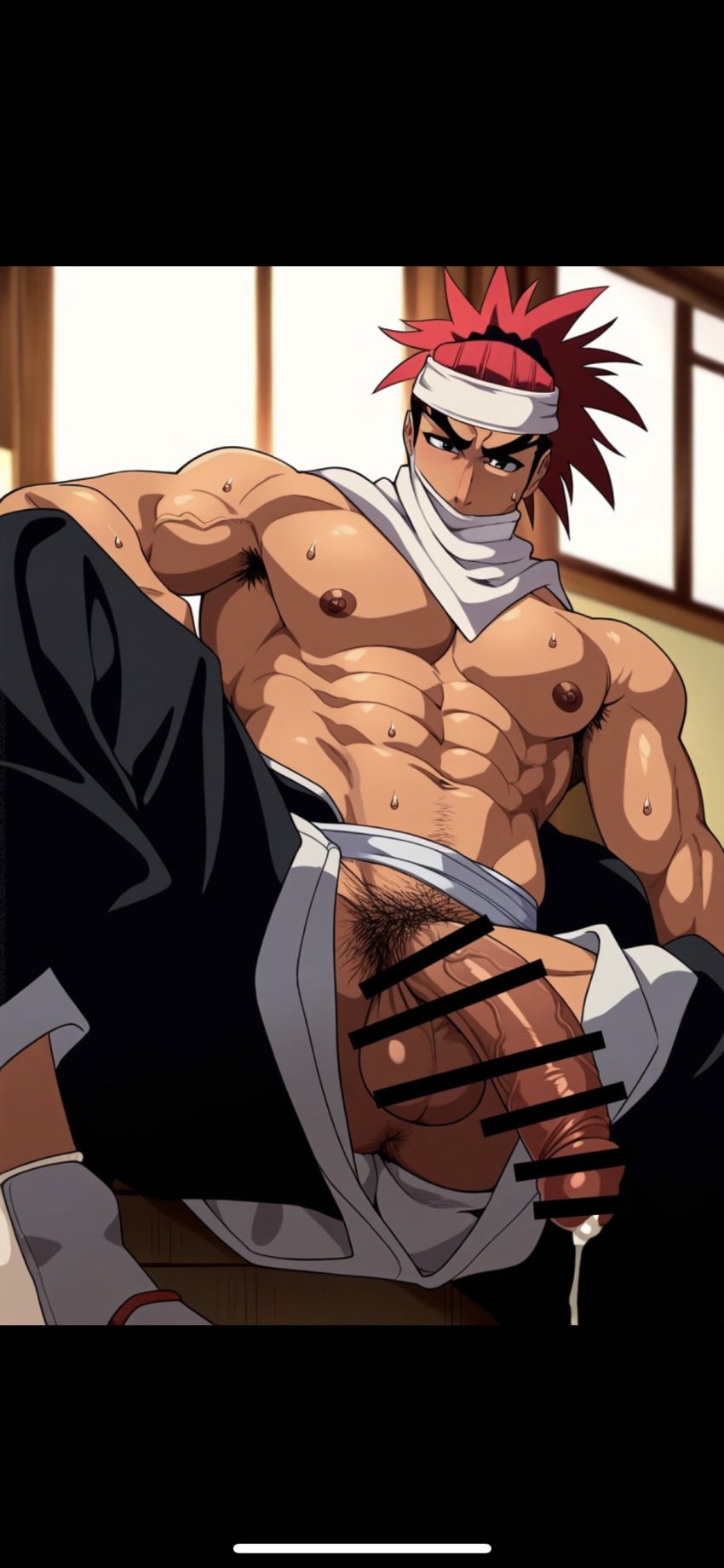 ai_generated bleach bleach:_the_thousand-year_blood_war gay male_only renji_abarai yaoi