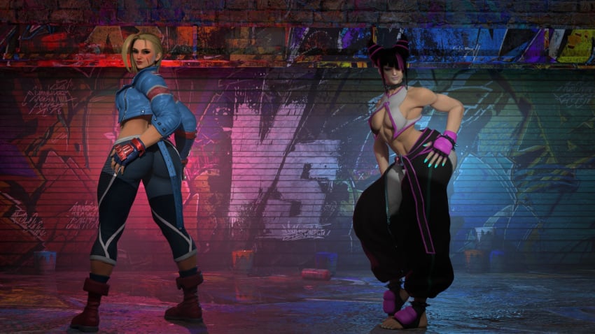 2girls 3d ass athletic athletic_female big_ass big_breasts breasts bust busty cammy_white capcom chest curvaceous curvy curvy_figure digital_media_(artwork) female female_focus fit fit_female hips hourglass_figure huge_ass huge_breasts human juri_han kibroman large_ass large_breasts legs light-skinned_female light_skin mature mature_female street_fighter street_fighter_6 thick thick_hips thick_legs thick_thighs thighs voluptuous voluptuous_female waist wide_hips