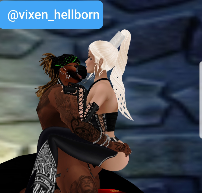 black_male blacked queen_of_spades slave vixen_hellborn white_female white_hair