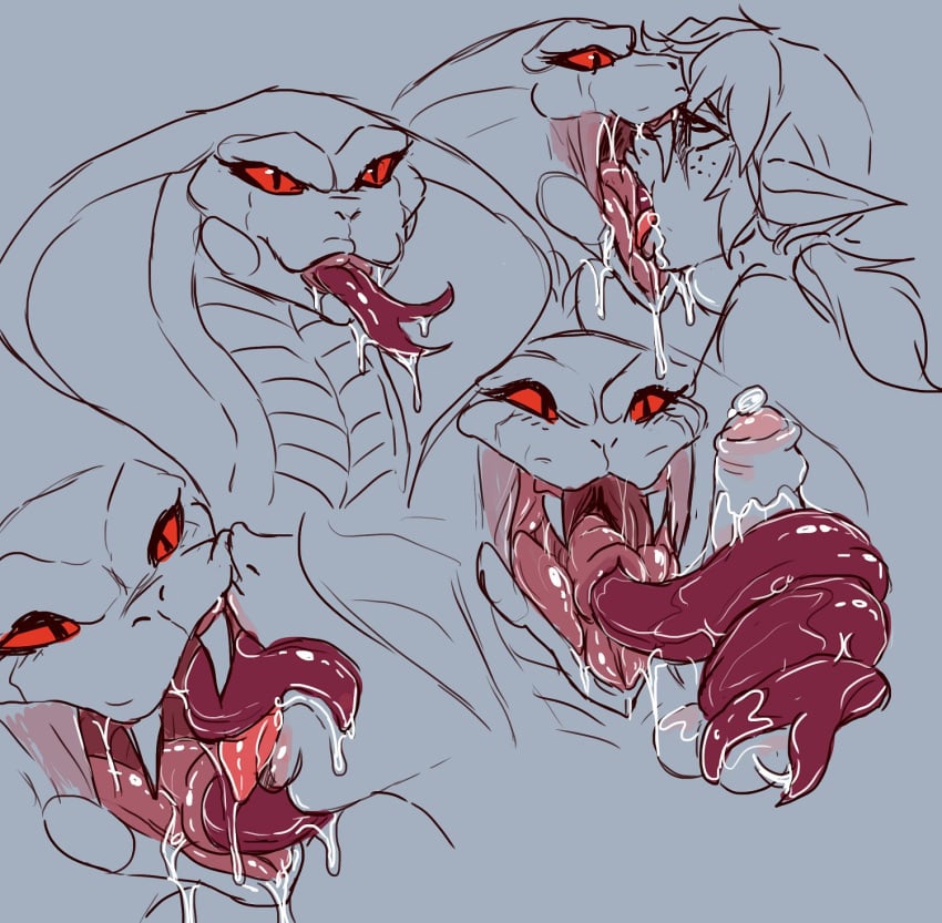 anthro bodily_fluids cobra deep_throat deepthroat drinking_saliva drinking_spit duo elf extreme_french_kiss eye_roll fangs fellatio female female_on_top feral feral_on_top forked_tongue french_kissing hi_res humanoid kissing licking_penis link link_(breath_of_the_wild) long_tongue male male_on_bottom mouth_fetish mouth_shot near_monochrome nintendo open_mouth oral oral_sex partially_colored red_sclera red_tongue reptile saliva scalie sex snake snake_tongue straight the_legend_of_zelda throat_bulge throat_training tongue tongue_in_throat tongue_out tonguejob ungulatr video_games viper_(x-com) x-com