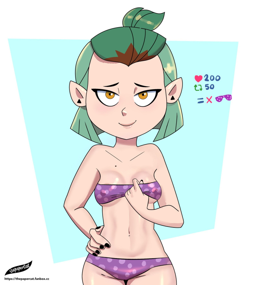 amity_blight bikini disney disney_channel female green_hair navel solo tagme the_owl_house thepapercat witch