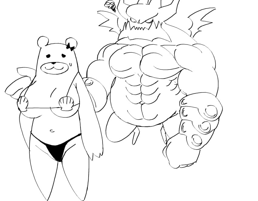 anthro bearkini before_sex dn0528 muscular_male tagme teacher_bun_bun the_battle_cats